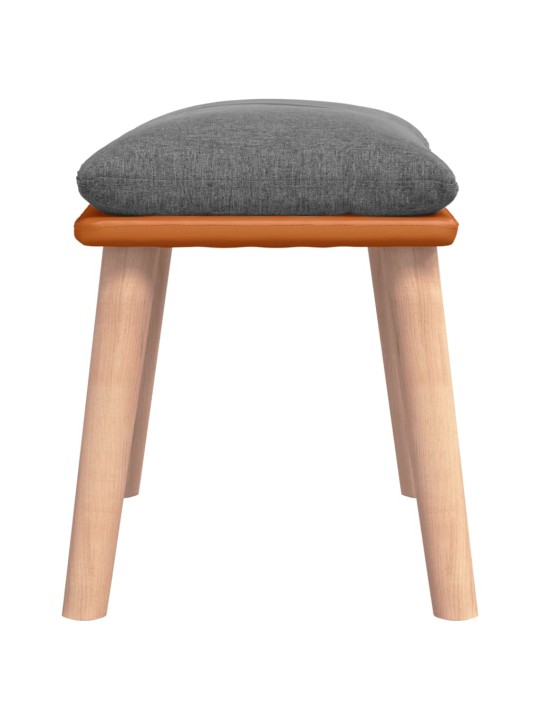 Podnožka světle šedá 45x29,5x35 cm textil a umělá kůže