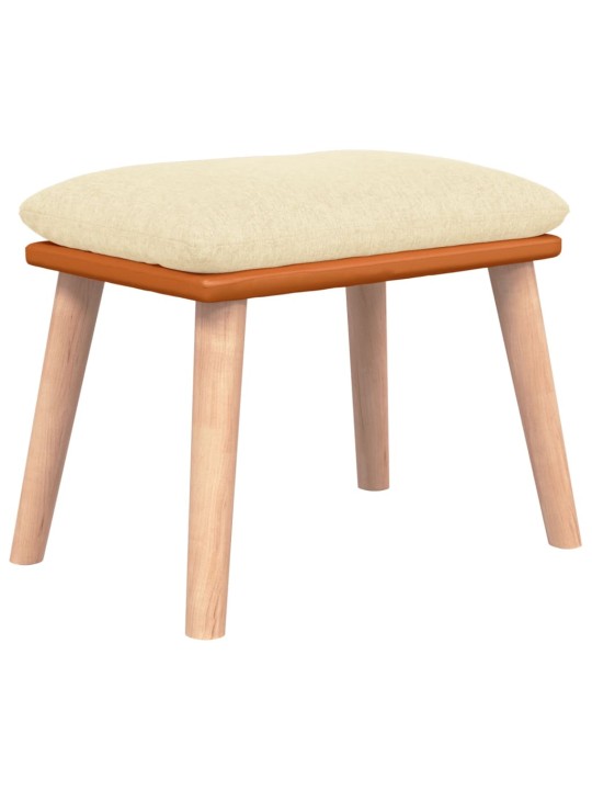 Podnožka krémová 45x29,5x35 cm textil a umělá kůže
