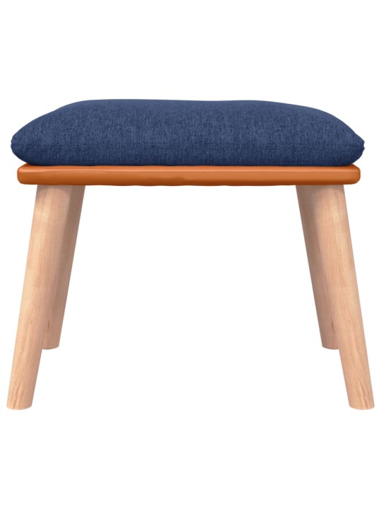 Podnožka modrá 45x29,5x35 cm textil a umělá kůže