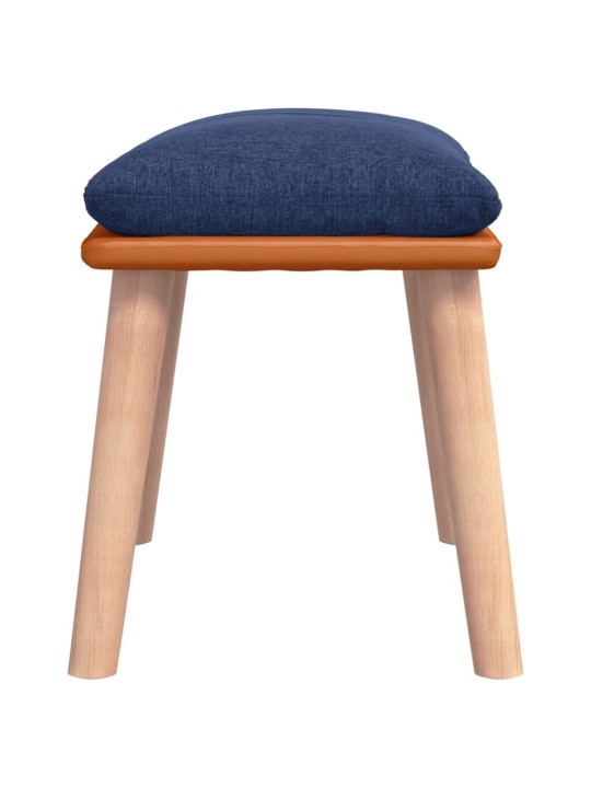 Podnožka modrá 45x29,5x35 cm textil a umělá kůže