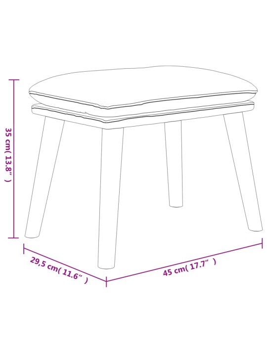 Podnožka modrá 45x29,5x35 cm textil a umělá kůže