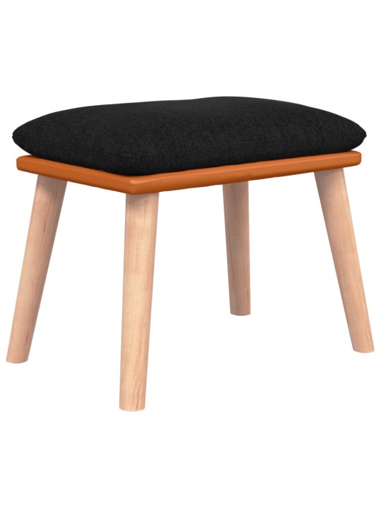 Podnožka černá 45x29,5x35 cm textil a umělá kůže