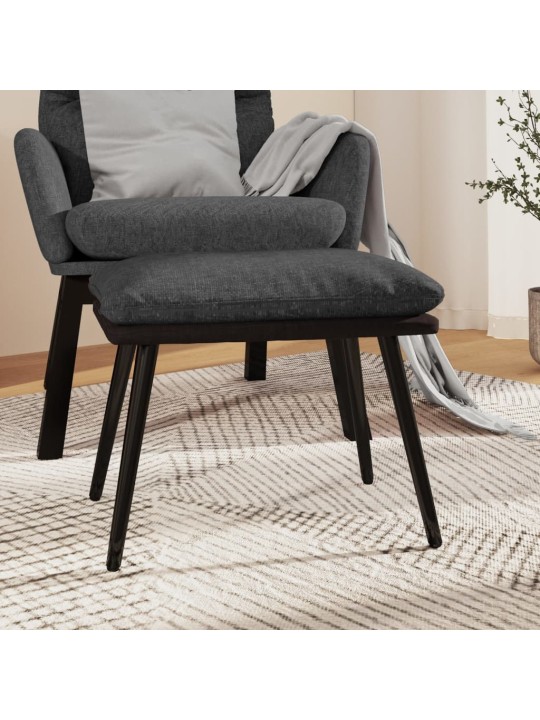 Podnožka tmavě šedá 45x29,5x35 cm textil a umělá kůže
