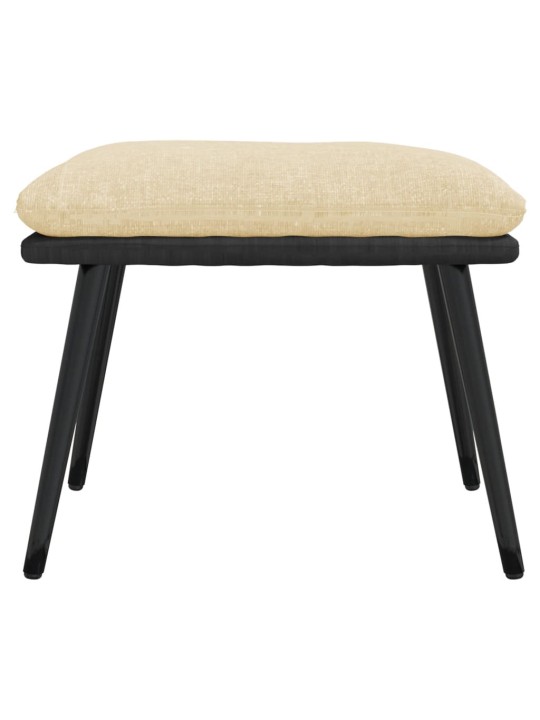 Podnožka krémová 45x29,5x35 cm textil a umělá kůže