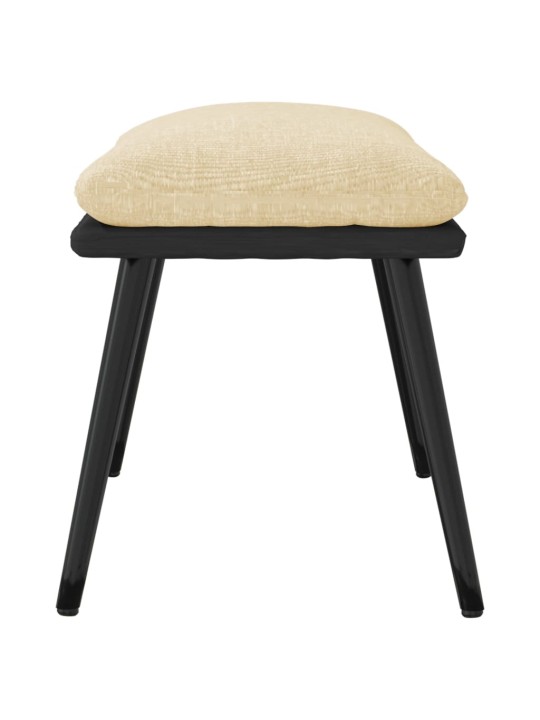 Podnožka krémová 45x29,5x35 cm textil a umělá kůže