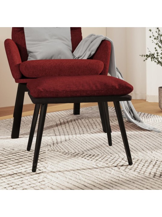 Podnožka vínová 45x29,5x35 cm textil a umělá kůže