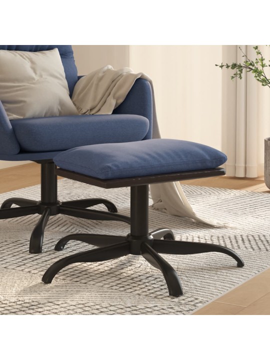 Podnožka modrá 60x60x36 cm textil a umělá kůže