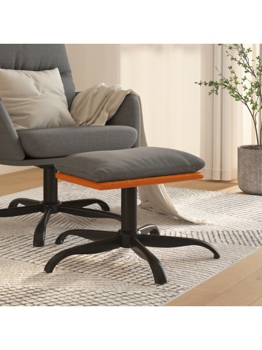 Podnožka světle šedá 60x60x36 cm textil a umělá kůže