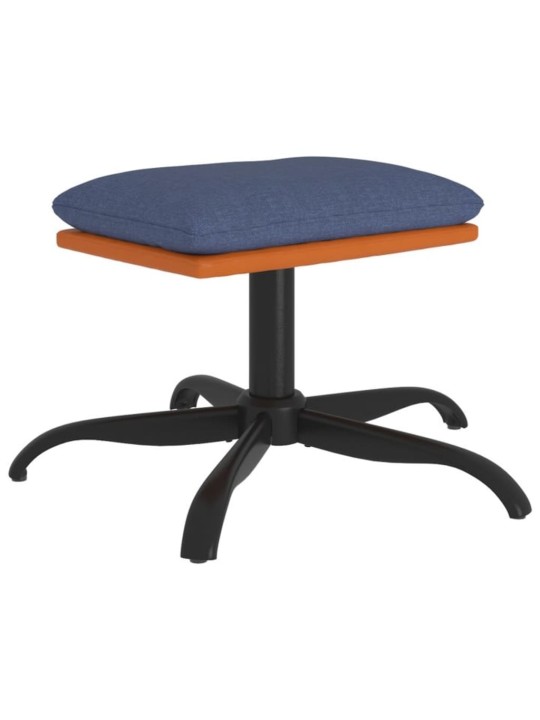 Podnožka modrá 60x60x36 cm textil a umělá kůže