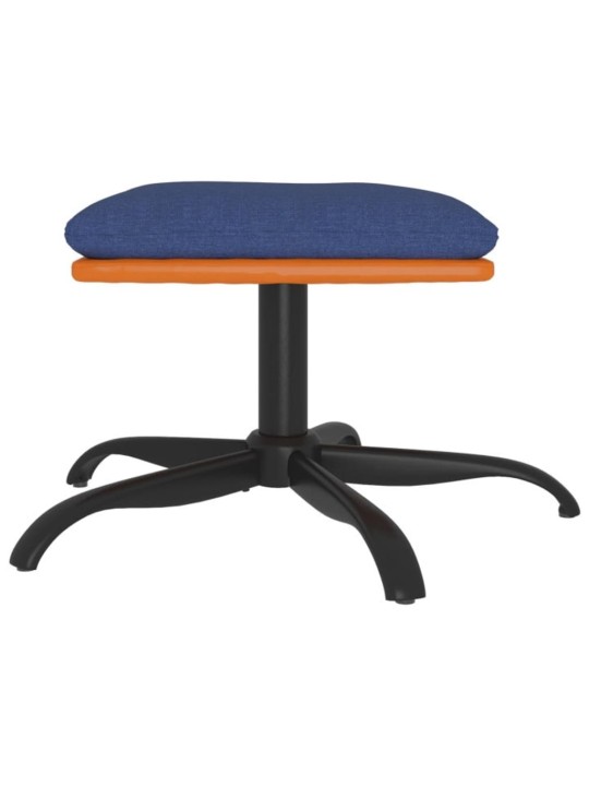 Podnožka modrá 60x60x36 cm textil a umělá kůže