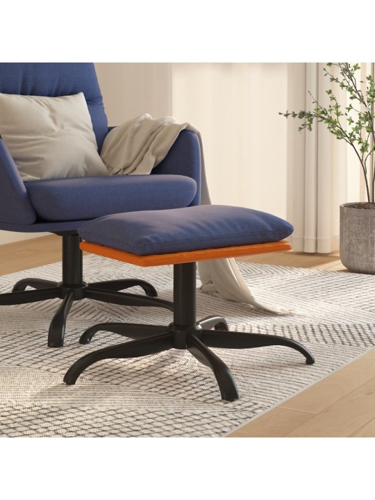 Podnožka modrá 60x60x36 cm textil a umělá kůže