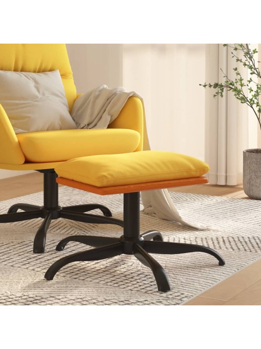 Podnožka hořčicově žlutá 60x60x36 cm textil a umělá kůže
