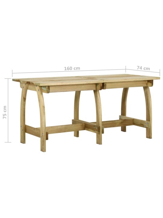 Zahradní stůl 160 x 74 x 75 cm impregnované borové dřevo