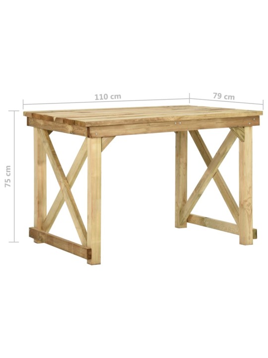 Zahradní stůl 110 x 79 x 75 cm impregnované borové dřevo