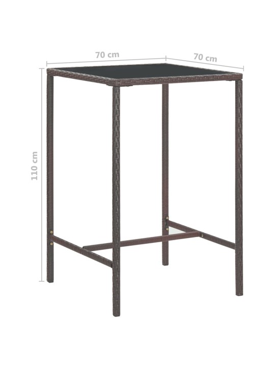5dílný zahradní barový set s poduškami polyratan hnědý