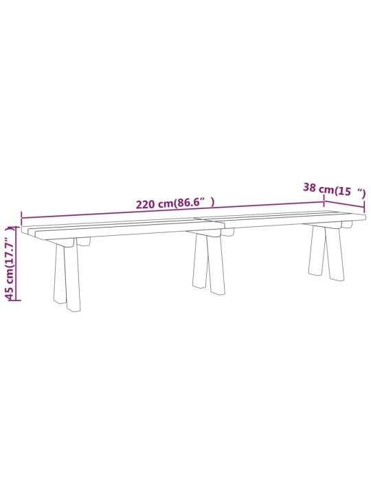 Zahradní lavice 220 cm impregnované masivní borové dřevo