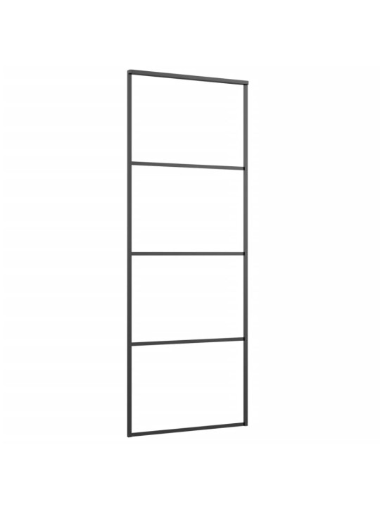 Posuvné dveře mléčné ESG sklo a hliník 76 x 205 cm černé
