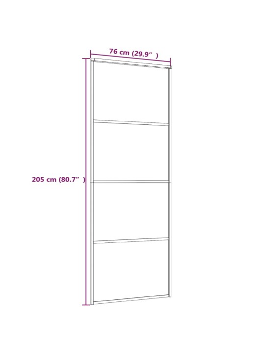 Posuvné dveře ESG sklo a hliník 76 x 205 cm bílé