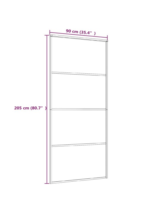 Posuvné dveře ESG sklo a hliník 90 x 205 cm bílé