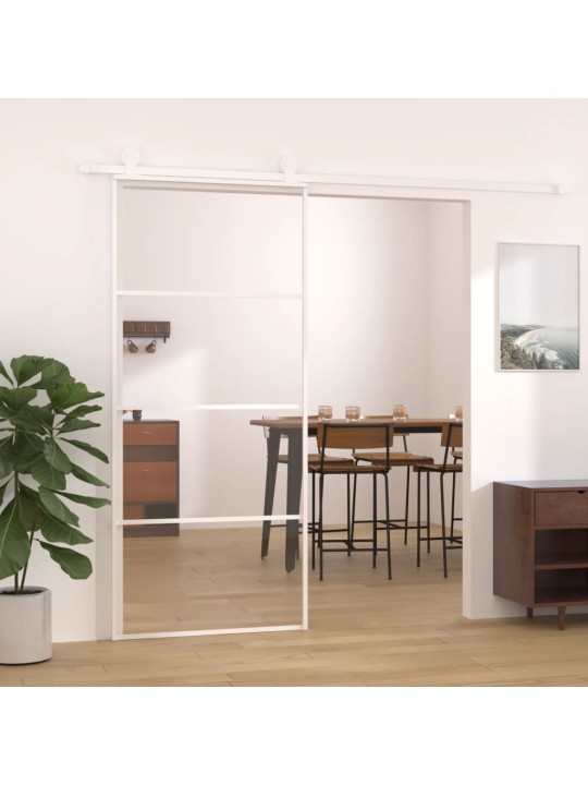 Posuvné dveře ESG sklo a hliník 90 x 205 cm bílé