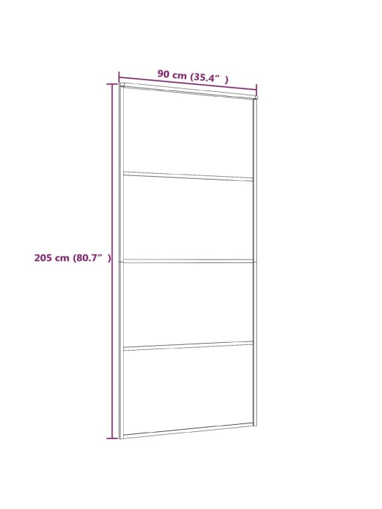 Posuvné dveře mléčné ESG sklo a hliník 90 x 205 cm bílé