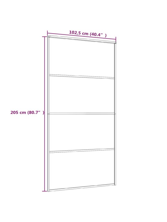 Posuvné dveře ESG sklo a hliník 102,5 x 205 cm bílé