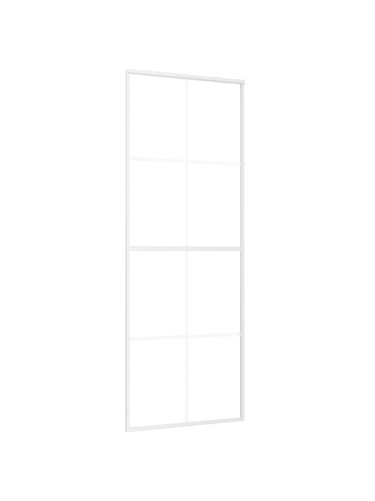 Posuvné dveře mléčné ESG sklo a hliník 76 x 205 cm bílé