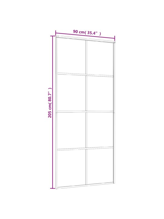 Posuvné dveře ESG sklo a hliník 90 x 205 cm bílé