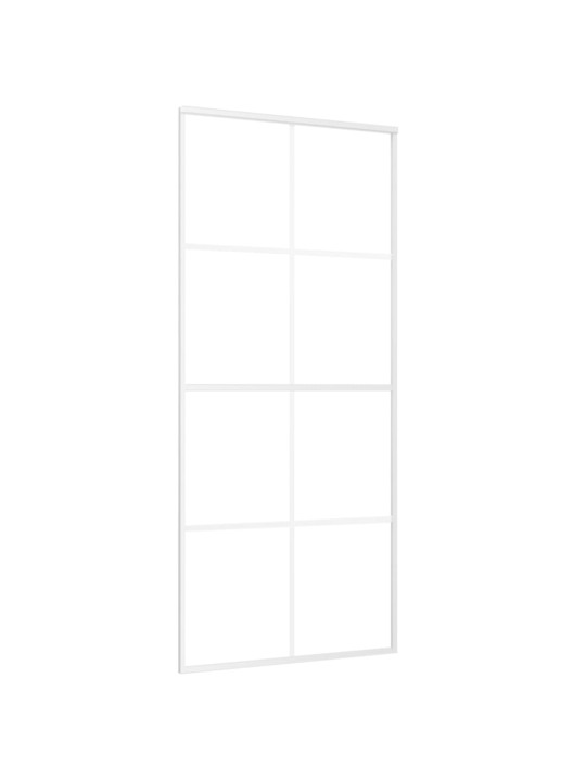 Posuvné dveře mléčné ESG sklo a hliník 90 x 205 cm bílé