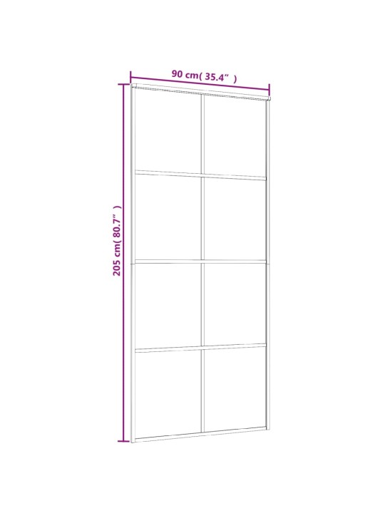 Posuvné dveře mléčné ESG sklo a hliník 90 x 205 cm bílé