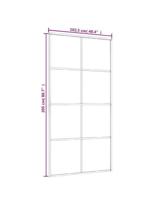 Posuvné dveře ESG sklo a hliník 102,5 x 205 cm bílé