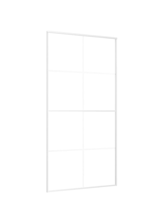 Posuvné dveře mléčné ESG sklo a hliník 102,5 x 205 cm bílé
