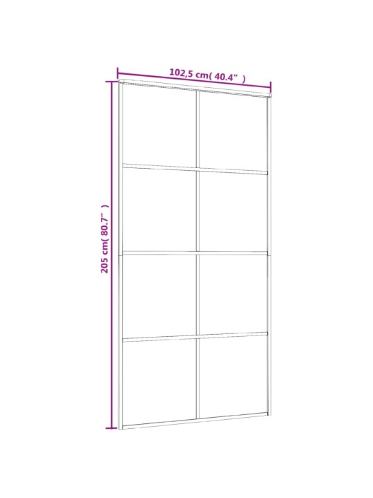 Posuvné dveře mléčné ESG sklo a hliník 102,5 x 205 cm bílé
