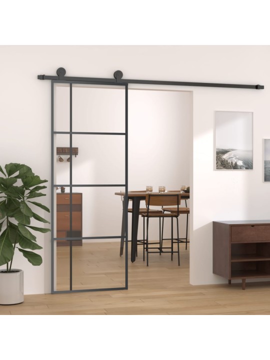 Posuvné dveře ESG sklo a hliník 76 x 205 cm černé