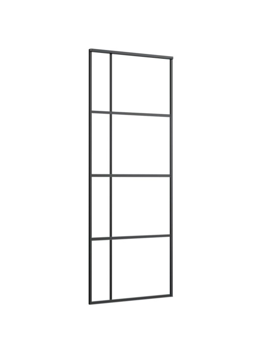 Posuvné dveře mléčné ESG sklo a hliník 76 x 205 cm černé