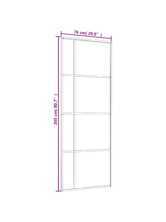 Posuvné dveře mléčné ESG sklo a hliník 76 x 205 cm černé