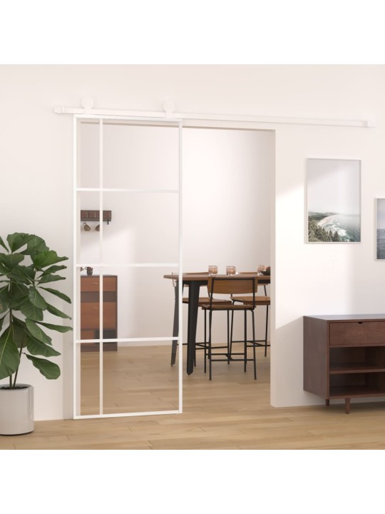 Posuvné dveře ESG sklo a hliník 76 x 205 cm bílé