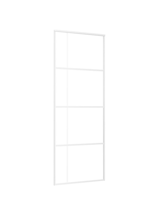 Posuvné dveře mléčné ESG sklo a hliník 76 x 205 cm bílé