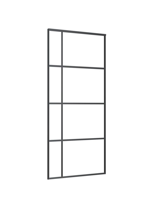 Posuvné dveře mléčné ESG sklo a hliník 90 x 205 cm černé