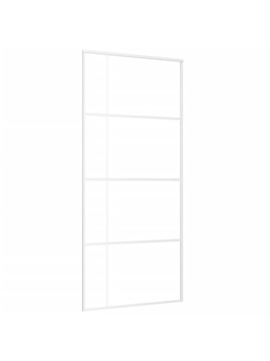 Posuvné dveře mléčné ESG sklo a hliník 90 x 205 cm bílé