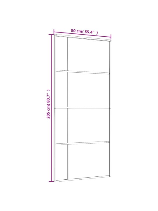 Posuvné dveře mléčné ESG sklo a hliník 90 x 205 cm bílé