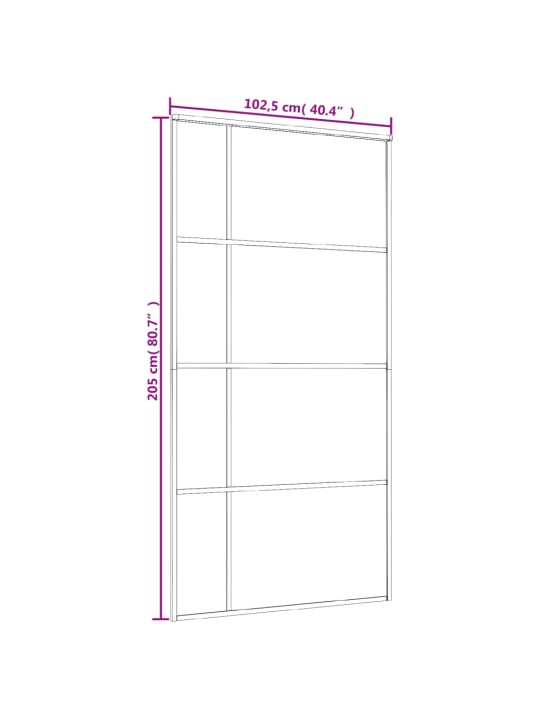 Posuvné dveře mléčné ESG sklo a hliník 102,5 x 205 cm černé