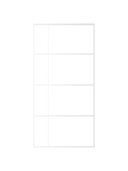Posuvné dveře mléčné ESG sklo a hliník 102,5 x 205 cm bílé