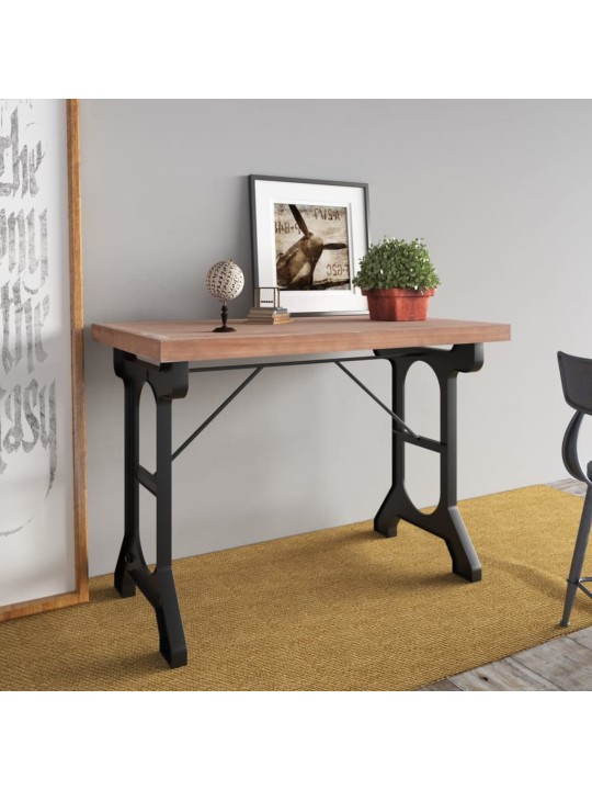 Jídelní stůl 110 x 65 x 82 cm masivní jedlové dřevo a železo