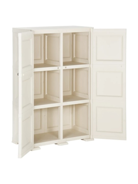 Plastová skříňka 79 x 43 x 125 cm design dřeva angorská bílá