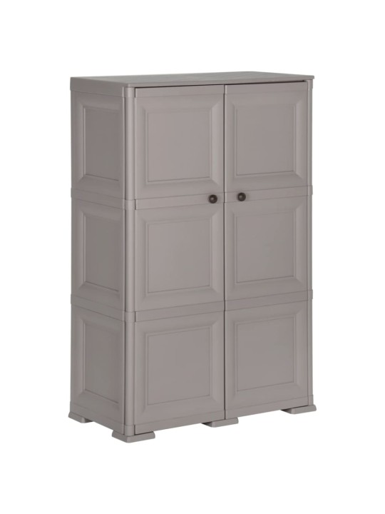 Plastová skříňka 79 x 43 x 125 cm design dřeva šedá