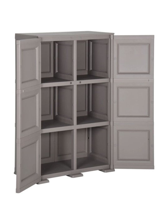 Plastová skříňka 79 x 43 x 125 cm design dřeva šedá