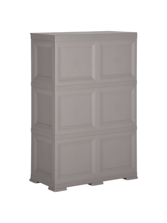 Plastová skříňka 79 x 43 x 125 cm design dřeva šedá