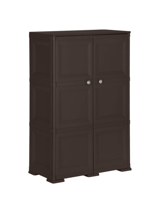 Plastová skříňka 79 x 43 x 125 cm design dřeva hnědá