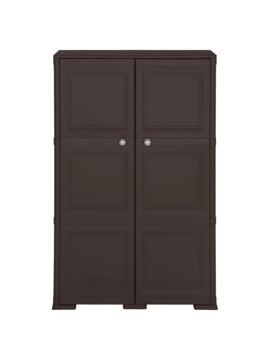 Plastová skříňka 79 x 43 x 125 cm design dřeva hnědá